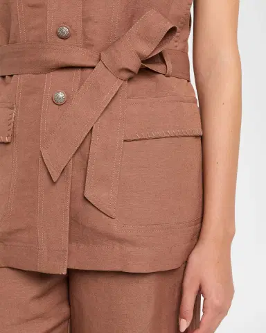 Kobi Halperin Beckett Belted Linen Vest | Thumbnail 5 Kobi Halperin Beckett Belted Linen Vest | Thumbnail 5