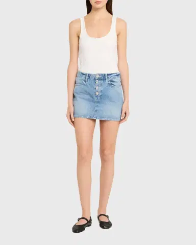 L'AGENCE Solene Jean Mini Skirt | Thumbnail 2 L'AGENCE Solene Jean Mini Skirt | Thumbnail 2