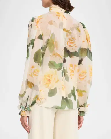Ungaro Odessa Tie-Neck Floral Blouse | Thumbnail 3 Ungaro Odessa Tie-Neck Floral Blouse | Thumbnail 3