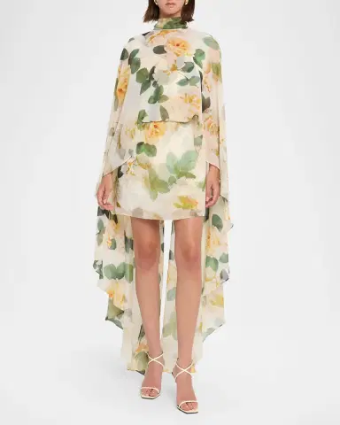 Ungaro Fiona Draped Floral-Print Mini Dress | Thumbnail 2 Ungaro Fiona Draped Floral-Print Mini Dress | Thumbnail 2