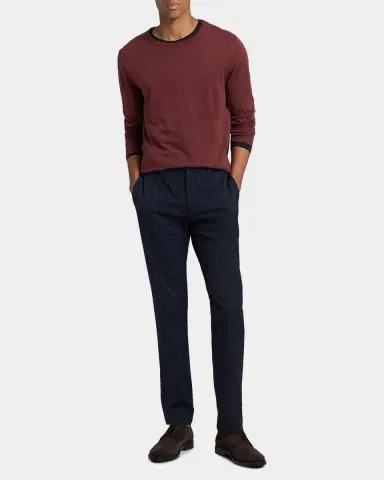 Vince Men's Fine Slub Cotton Double-Layer Crewneck T-Shirt | Thumbnail 2 Vince Men's Fine Slub Cotton Double-Layer Crewneck T-Shirt | Thumbnail 2