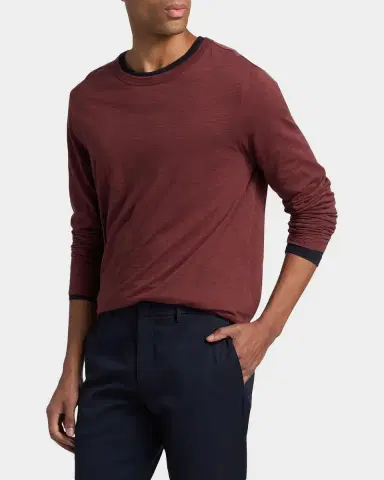 Vince Men's Fine Slub Cotton Double-Layer Crewneck T-Shirt | Thumbnail 7 Vince Men's Fine Slub Cotton Double-Layer Crewneck T-Shirt | Thumbnail 7