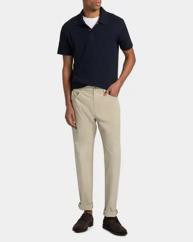 Vince Men's Rib-Knit Cotton-Blend Polo Shirt | Thumbnail 2 Vince Men's Rib-Knit Cotton-Blend Polo Shirt | Thumbnail 2