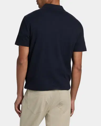 Vince Men's Rib-Knit Cotton-Blend Polo Shirt | Thumbnail 3 Vince Men's Rib-Knit Cotton-Blend Polo Shirt | Thumbnail 3