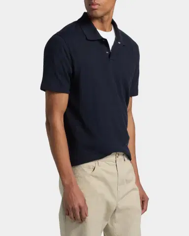 Vince Men's Rib-Knit Cotton-Blend Polo Shirt | Thumbnail 7 Vince Men's Rib-Knit Cotton-Blend Polo Shirt | Thumbnail 7