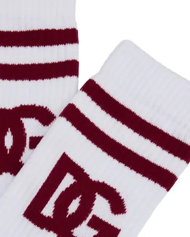 Dolce & Gabbana Men's Monogram Stripe Ribbed Crew Socks | Thumbnail 1 Dolce & Gabbana Men's Monogram Stripe Ribbed Crew Socks | Thumbnail 1