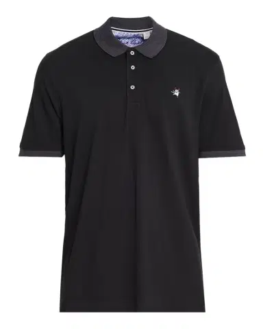 Robert Graham Men's Devil-Embroidered Striped Collar Cotton Polo Shirt | Thumbnail 1 Robert Graham Men's Devil-Embroidered Striped Collar Cotton Polo Shirt | Thumbnail 1