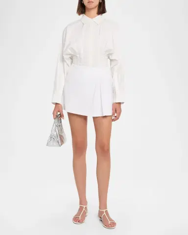 SIMKHAI Devlin Poplin Mini Skirt | Thumbnail 2 SIMKHAI Devlin Poplin Mini Skirt | Thumbnail 2