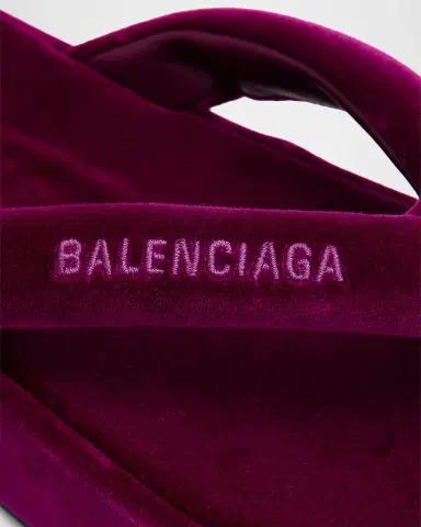 Balenciaga Jet Lag Stretch Velvet Platform Thong Sandals | Thumbnail 2 Balenciaga Jet Lag Stretch Velvet Platform Thong Sandals | Thumbnail 2