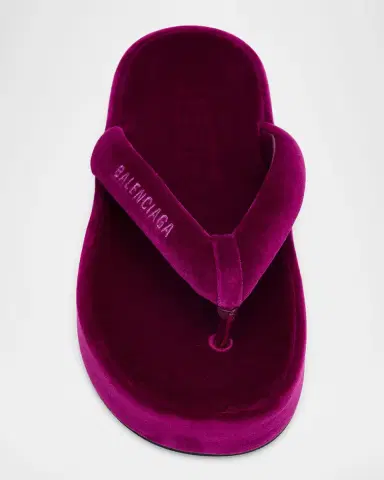 Balenciaga Jet Lag Stretch Velvet Platform Thong Sandals | Thumbnail 3 Balenciaga Jet Lag Stretch Velvet Platform Thong Sandals | Thumbnail 3