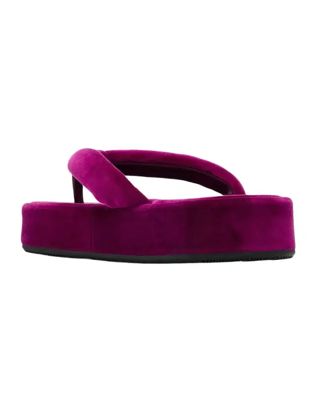 Jet Lag Stretch Velvet Platform Thong Sandals Jet Lag Stretch Velvet Platform Thong Sandals