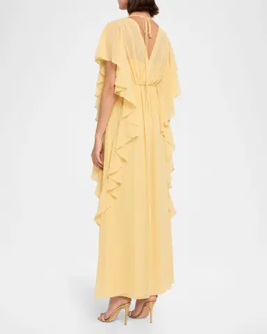 Ungaro Saffron Draped Ruffle Maxi Dress | Thumbnail 3 Ungaro Saffron Draped Ruffle Maxi Dress | Thumbnail 3