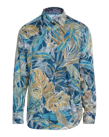 Robert Graham Men's Chorro Embroidered Leaf Print Shirt | Thumbnail 1 Robert Graham Men's Chorro Embroidered Leaf Print Shirt | Thumbnail 1