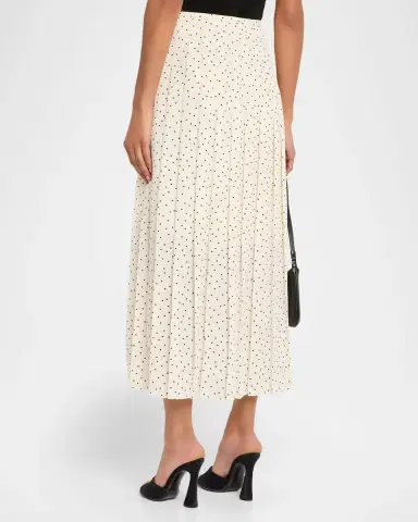 Theory Pleated Polka Dot Wrap Skirt | Thumbnail 3 Theory Pleated Polka Dot Wrap Skirt | Thumbnail 3