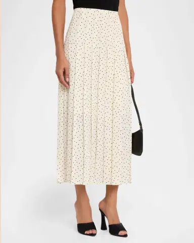 Theory Pleated Polka Dot Wrap Skirt | Thumbnail 4 Theory Pleated Polka Dot Wrap Skirt | Thumbnail 4