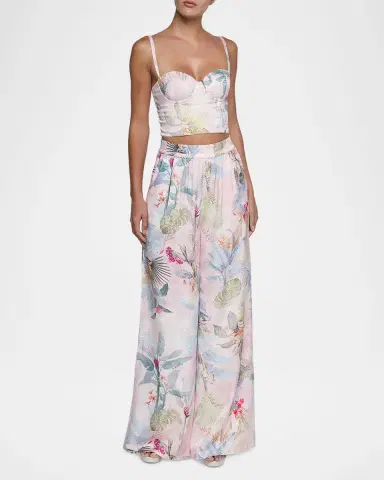 L'AGENCE Lillian Palm Leaf Wide-Leg Pants | Thumbnail 2 L'AGENCE Lillian Palm Leaf Wide-Leg Pants | Thumbnail 2