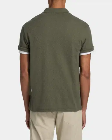 Vince Men's Rib-Knit Cotton-Blend Polo Shirt | Thumbnail 3 Vince Men's Rib-Knit Cotton-Blend Polo Shirt | Thumbnail 3