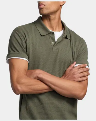 Vince Men's Rib-Knit Cotton-Blend Polo Shirt | Thumbnail 5 Vince Men's Rib-Knit Cotton-Blend Polo Shirt | Thumbnail 5