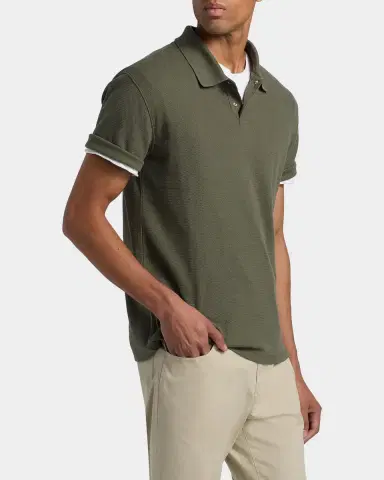 Vince Men's Rib-Knit Cotton-Blend Polo Shirt | Thumbnail 7 Vince Men's Rib-Knit Cotton-Blend Polo Shirt | Thumbnail 7