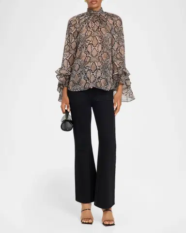 Ungaro Raina Ruffle Snakeskin-Print Blouse | Thumbnail 2 Ungaro Raina Ruffle Snakeskin-Print Blouse | Thumbnail 2