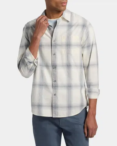 Vince Men's Townes Plaid Cotton Shirt | Thumbnail 4 Vince Men's Townes Plaid Cotton Shirt | Thumbnail 4