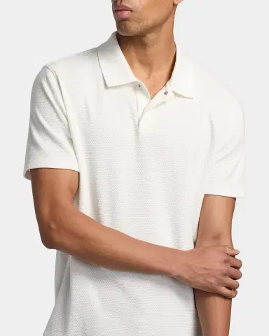 Vince Men's Rib-Knit Cotton-Blend Polo Shirt | Thumbnail 5 Vince Men's Rib-Knit Cotton-Blend Polo Shirt | Thumbnail 5