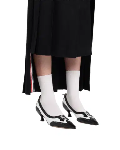 Thom Browne 50mm Wingtip Leather Pumps | Thumbnail 1 Thom Browne 50mm Wingtip Leather Pumps | Thumbnail 1