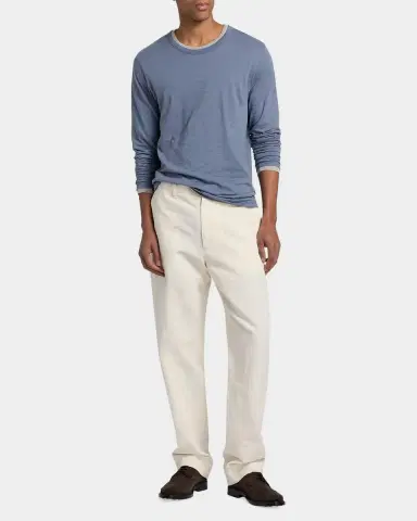 Vince Men's Fine Slub Cotton Double-Layer Crewneck T-Shirt | Thumbnail 2 Vince Men's Fine Slub Cotton Double-Layer Crewneck T-Shirt | Thumbnail 2