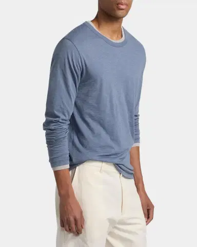 Vince Men's Fine Slub Cotton Double-Layer Crewneck T-Shirt | Thumbnail 7 Vince Men's Fine Slub Cotton Double-Layer Crewneck T-Shirt | Thumbnail 7