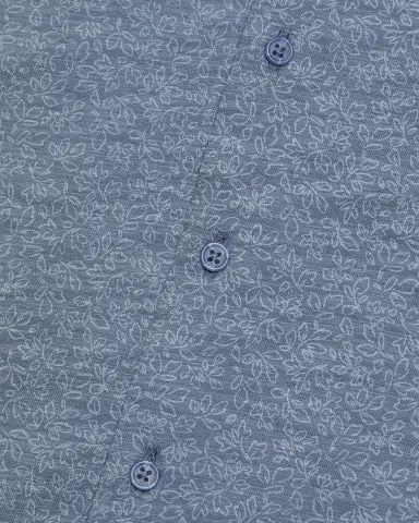 Vince Men's Tonal Leaf-Print Slub Cotton Shirt | Thumbnail 6 Vince Men's Tonal Leaf-Print Slub Cotton Shirt | Thumbnail 6