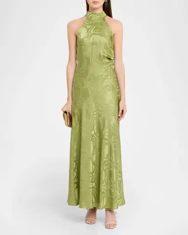 Tanya Taylor Anais Silk-Blend Halter Maxi Dress | Thumbnail 2 Tanya Taylor Anais Silk-Blend Halter Maxi Dress | Thumbnail 2