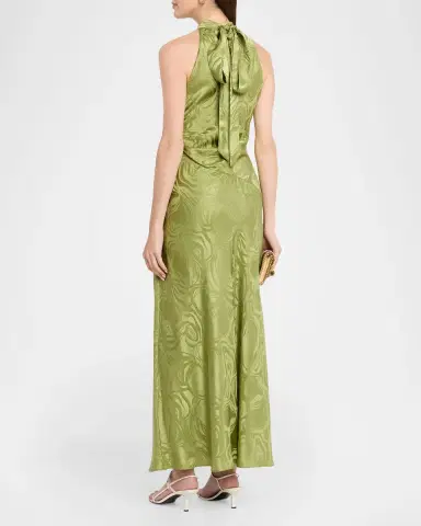 Tanya Taylor Anais Silk-Blend Halter Maxi Dress | Thumbnail 3 Tanya Taylor Anais Silk-Blend Halter Maxi Dress | Thumbnail 3