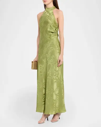 Tanya Taylor Anais Silk-Blend Halter Maxi Dress | Thumbnail 4 Tanya Taylor Anais Silk-Blend Halter Maxi Dress | Thumbnail 4