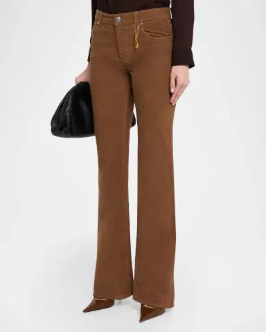 Stella McCartney Mid-Rise Cotton Corduroy Kickflare-Leg Pants | Thumbnail 3 Stella McCartney Mid-Rise Cotton Corduroy Kickflare-Leg Pants | Thumbnail 3
