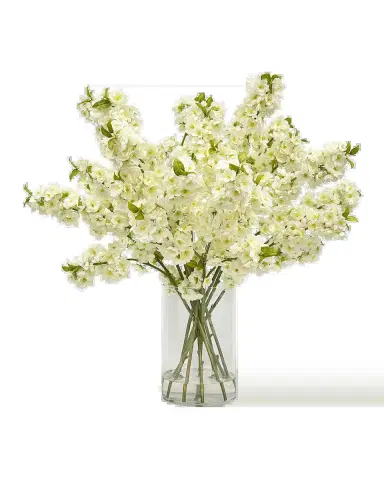 Winward Home Peach Blossom 35" Faux Floral Arrangement in Glass Cylinder | Thumbnail 2 Winward Home Peach Blossom 35" Faux Floral Arrangement in Glass Cylinder | Thumbnail 2