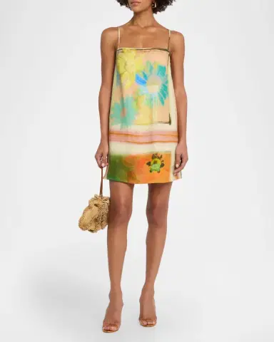 Staud Laura Superbloom Scarf Linen Mini Dress | Thumbnail 2 Staud Laura Superbloom Scarf Linen Mini Dress | Thumbnail 2