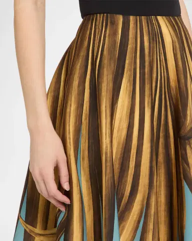 Oscar de la Renta Palm Print A-Line Midi Skirt | Thumbnail 4 Oscar de la Renta Palm Print A-Line Midi Skirt | Thumbnail 4