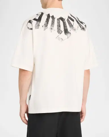 Palm Angels Men's Big Neck Logo Cotton T-Shirt | Thumbnail 3 Palm Angels Men's Big Neck Logo Cotton T-Shirt | Thumbnail 3
