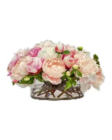 Winward Home Peony 9" Faux Floral Arrangement in Glass Cylinder | Thumbnail 2 Winward Home Peony 9" Faux Floral Arrangement in Glass Cylinder | Thumbnail 2