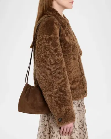 Brunello Cucinelli Suede Drawstring Shoulder Bag | Thumbnail 2 Brunello Cucinelli Suede Drawstring Shoulder Bag | Thumbnail 2