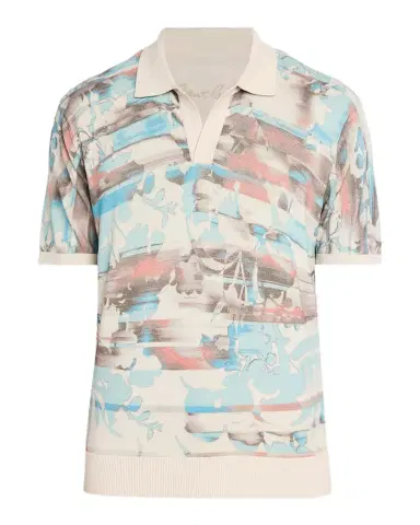Robert Graham Men's Ordale Cotton Knit Abstract Johnny Collar Polo Shirt | Thumbnail 1 Robert Graham Men's Ordale Cotton Knit Abstract Johnny Collar Polo Shirt | Thumbnail 1