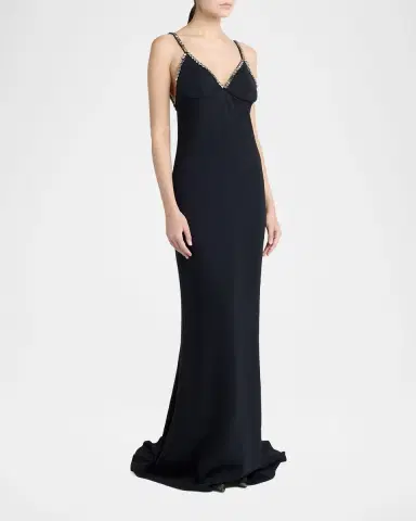 Stella McCartney Embellished V-Neck Trumpet Gown | Thumbnail 3 Stella McCartney Embellished V-Neck Trumpet Gown | Thumbnail 3