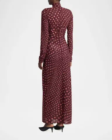 Stella McCartney Turtleneck Polka Dot Mesh Long-Sleeve Maxi Dress | Thumbnail 2 Stella McCartney Turtleneck Polka Dot Mesh Long-Sleeve Maxi Dress | Thumbnail 2