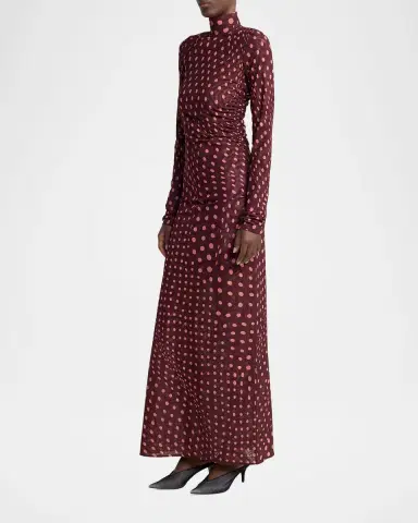 Stella McCartney Turtleneck Polka Dot Mesh Long-Sleeve Maxi Dress | Thumbnail 3 Stella McCartney Turtleneck Polka Dot Mesh Long-Sleeve Maxi Dress | Thumbnail 3