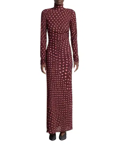 Stella McCartney Turtleneck Polka Dot Mesh Long-Sleeve Maxi Dress | Thumbnail 1 Stella McCartney Turtleneck Polka Dot Mesh Long-Sleeve Maxi Dress | Thumbnail 1