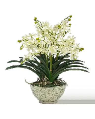 Winward Home Vanda Orchids 23" Faux Plant in Porcelain Bowl | Thumbnail 2 Winward Home Vanda Orchids 23" Faux Plant in Porcelain Bowl | Thumbnail 2