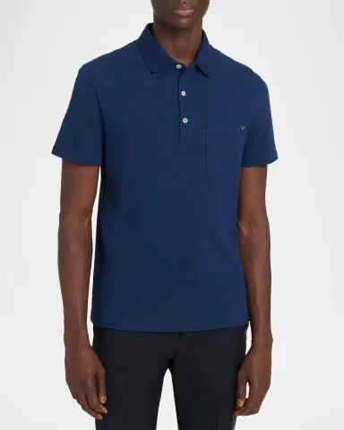 Valentino Garavani en's Vgold Pique Polo Shirt | Thumbnail 3 Valentino Garavani en's Vgold Pique Polo Shirt | Thumbnail 3