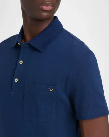 Valentino Garavani en's Vgold Pique Polo Shirt | Thumbnail 4 Valentino Garavani en's Vgold Pique Polo Shirt | Thumbnail 4