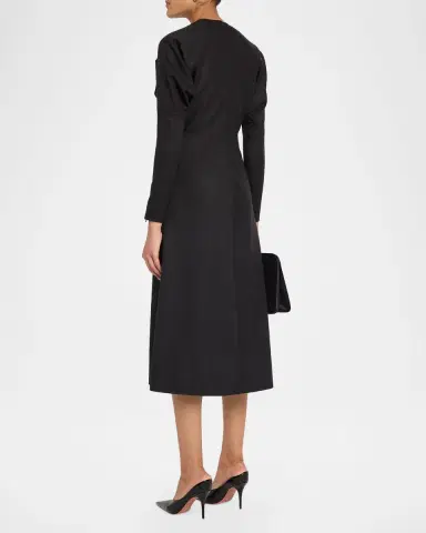 Victoria Beckham Dolman-Sleeve A-Line Midi Dress | Thumbnail 2 Victoria Beckham Dolman-Sleeve A-Line Midi Dress | Thumbnail 2