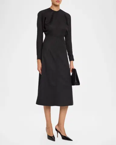 Victoria Beckham Dolman-Sleeve A-Line Midi Dress | Thumbnail 3 Victoria Beckham Dolman-Sleeve A-Line Midi Dress | Thumbnail 3